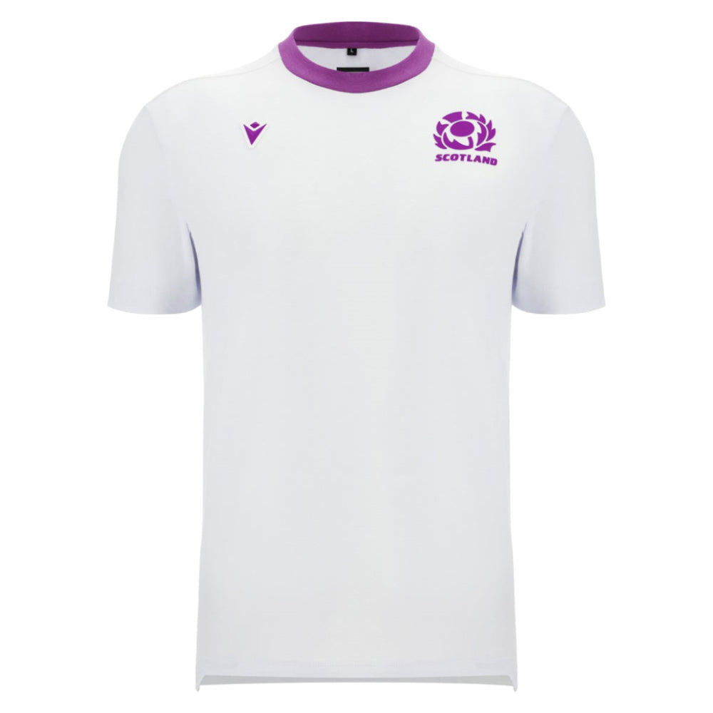 2025-2026 Scotland Rugby Ath Cotton Tee (White) Product - T-Shirt Macron