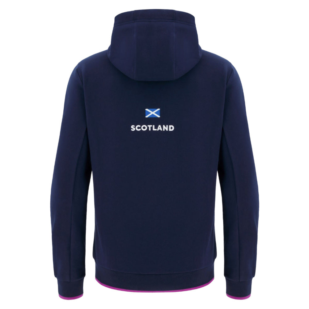 2025-2026 Scotland Rugby Travel Hoody (Navy) Product - Hoodies Macron