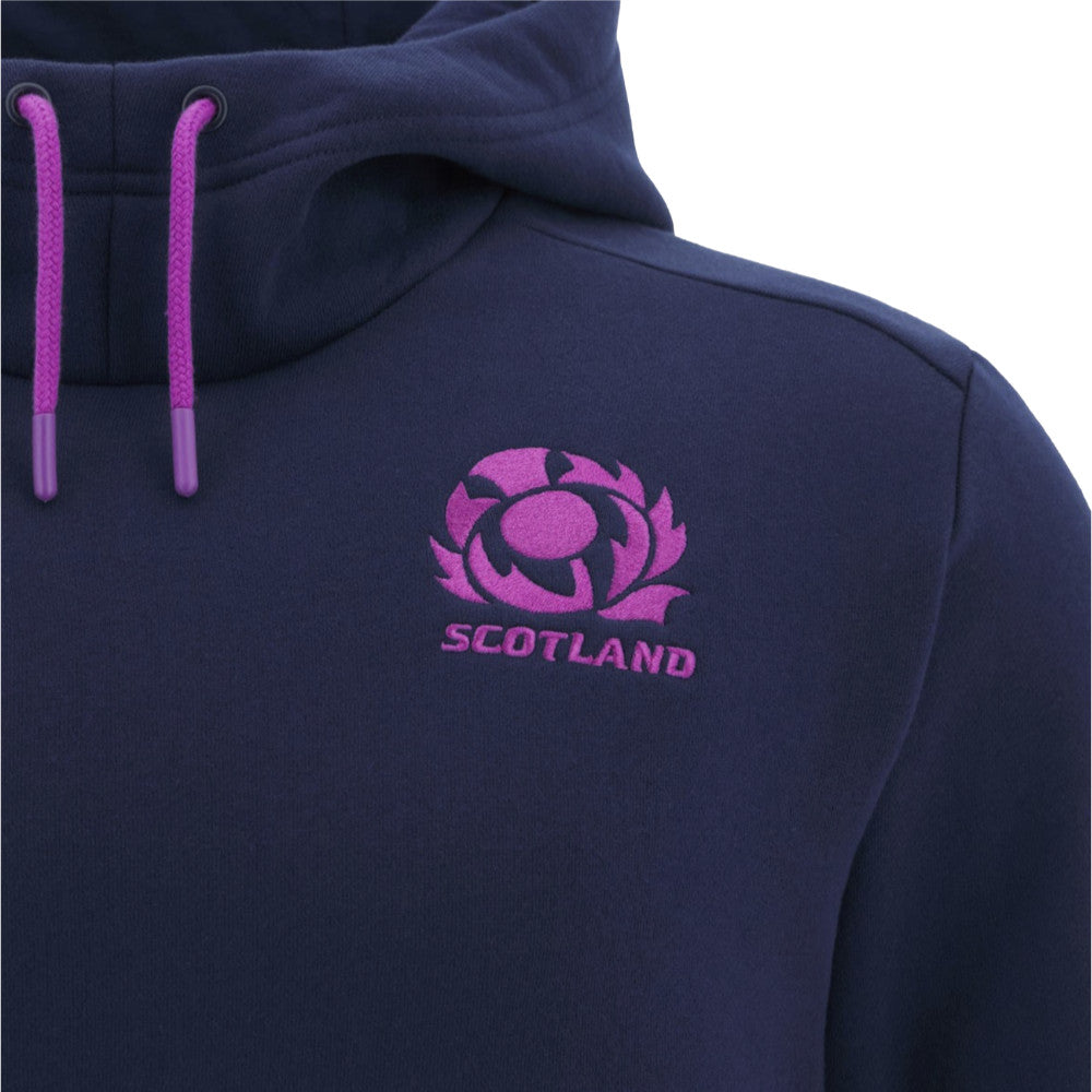 2025-2026 Scotland Rugby Travel Hoody (Navy) Product - Hoodies Macron