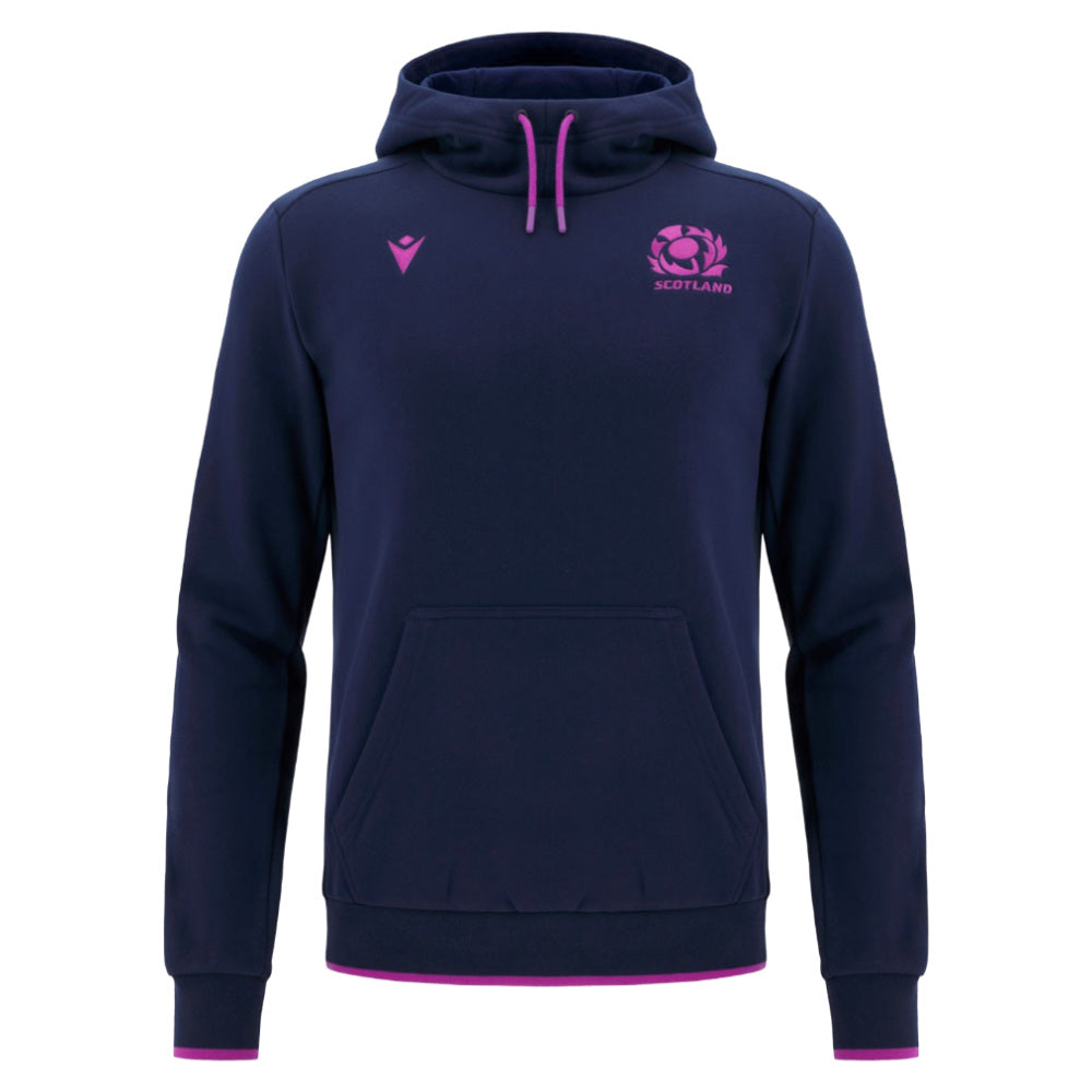 2025-2026 Scotland Rugby Travel Hoody (Navy) Product - Hoodies Macron