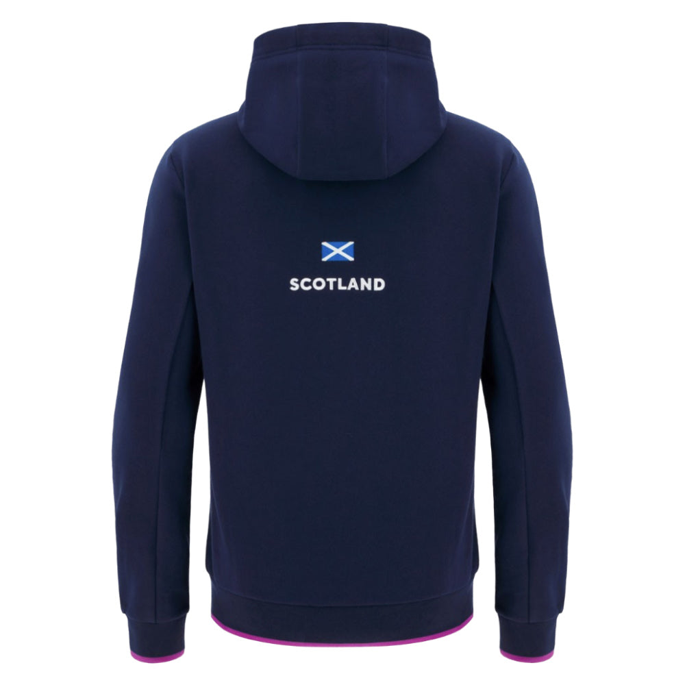 2025-2026 Scotland Rugby Travel Hoody (Navy) - Kids Product - Hoodies Macron