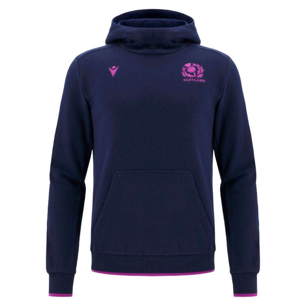 2025-2026 Scotland Rugby Travel Hoody (Navy) - Kids Product - Hoodies Macron