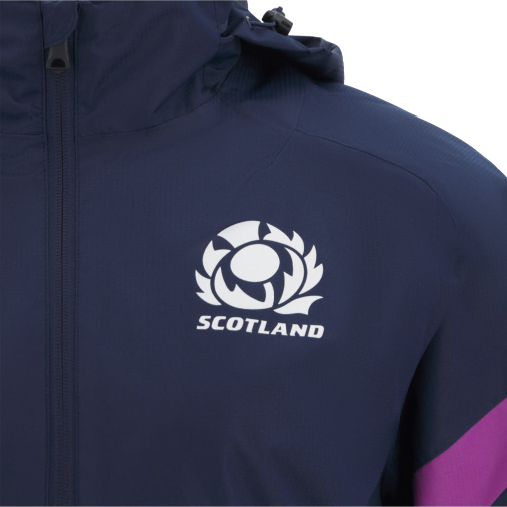 2025-2026 Scotland Rugby Rain Jacket (Navy) - Kids Product - Jackets Macron