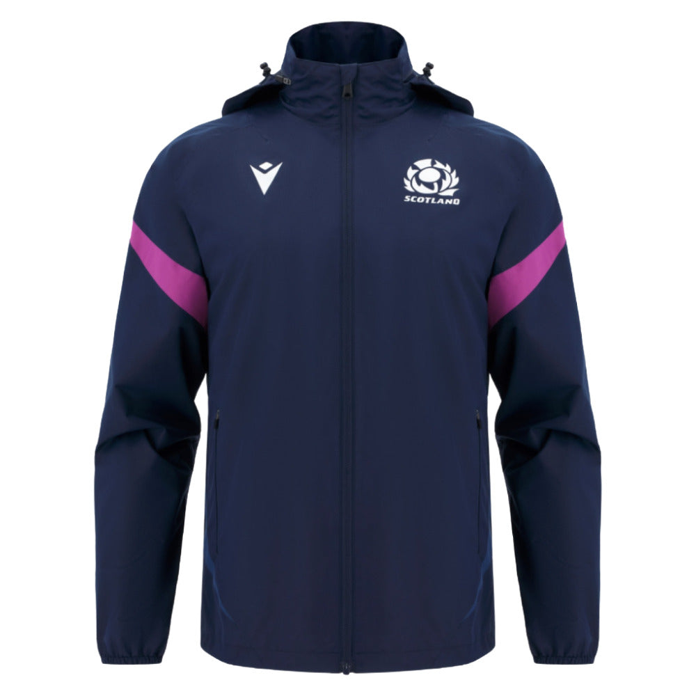 2025-2026 Scotland Rugby Rain Jacket (Navy) - Kids Product - Jackets Macron