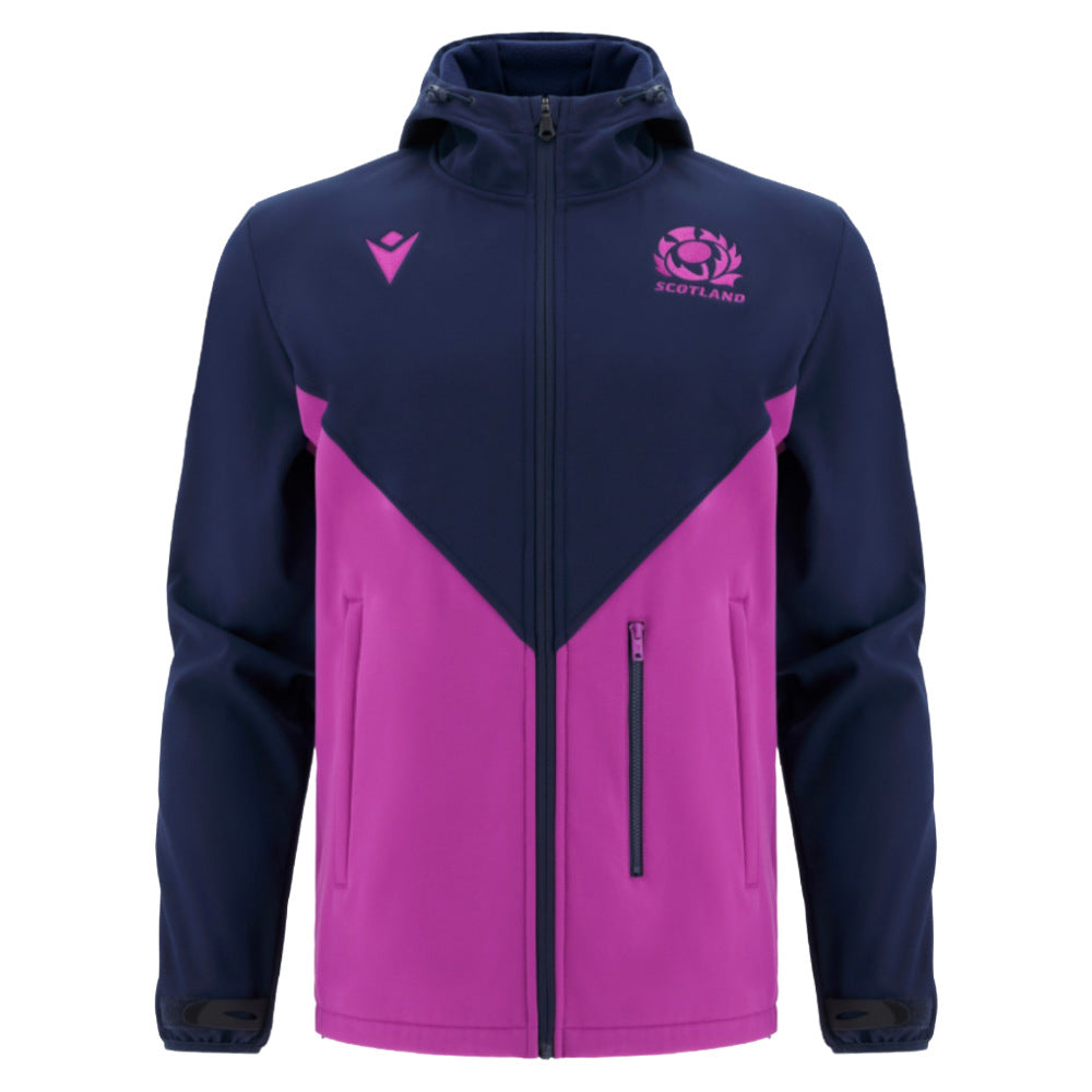 2025-2026 Scotland Rugby Softshell Jacket (Navy) - Kids Product - Jackets Macron