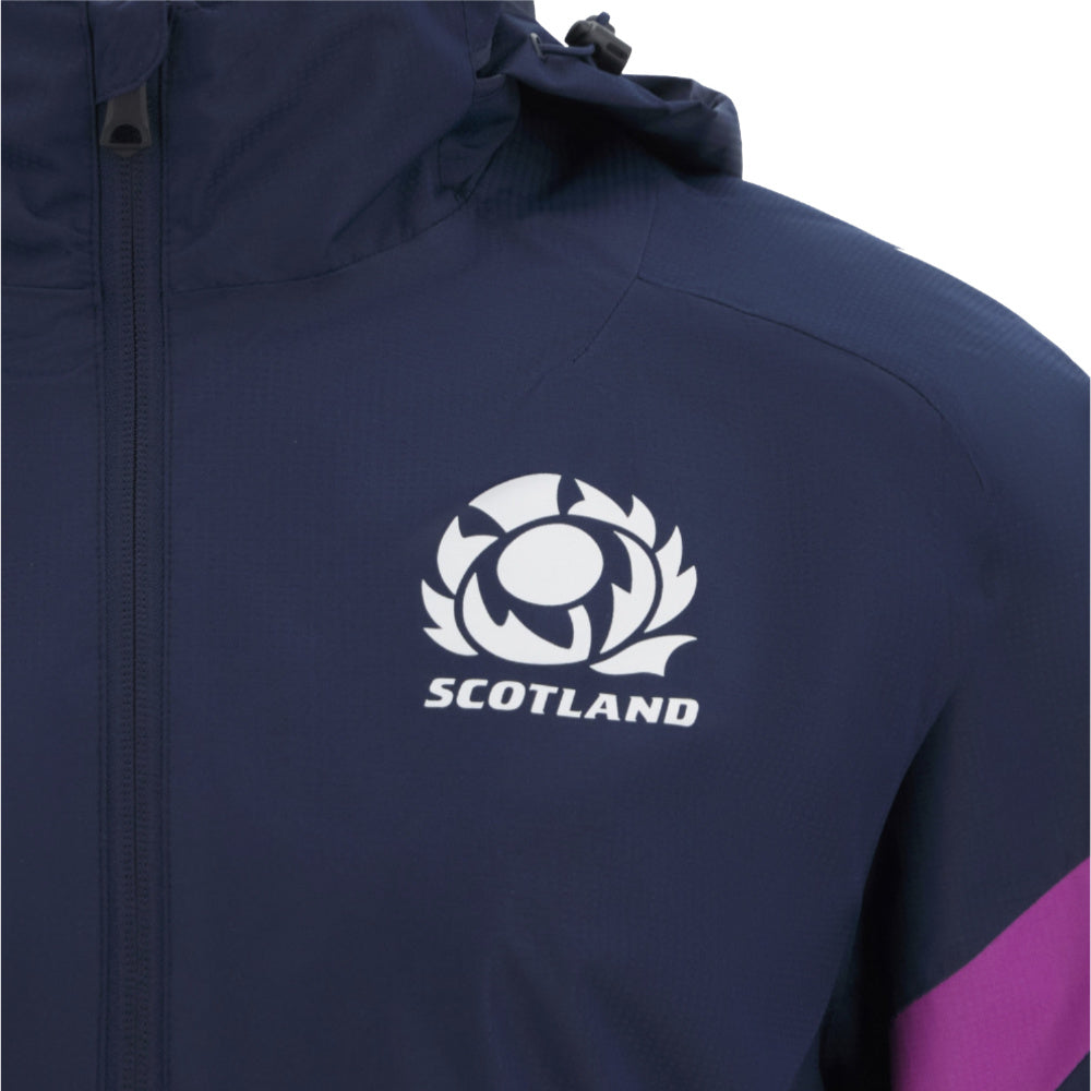 2025-2026 Scotland Rugby Training Rainjacket (Navy) Product - Jackets Macron
