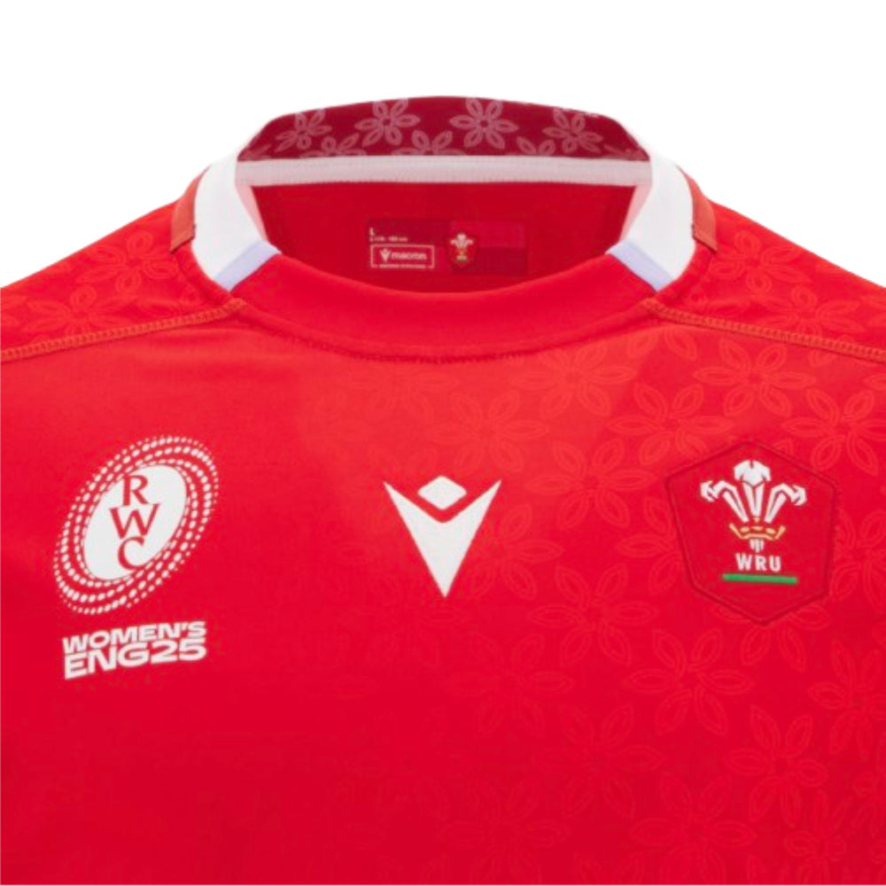 2025-2026 Wales Home WRWC Replica Rugby Shirt Product - Football Shirts Macron