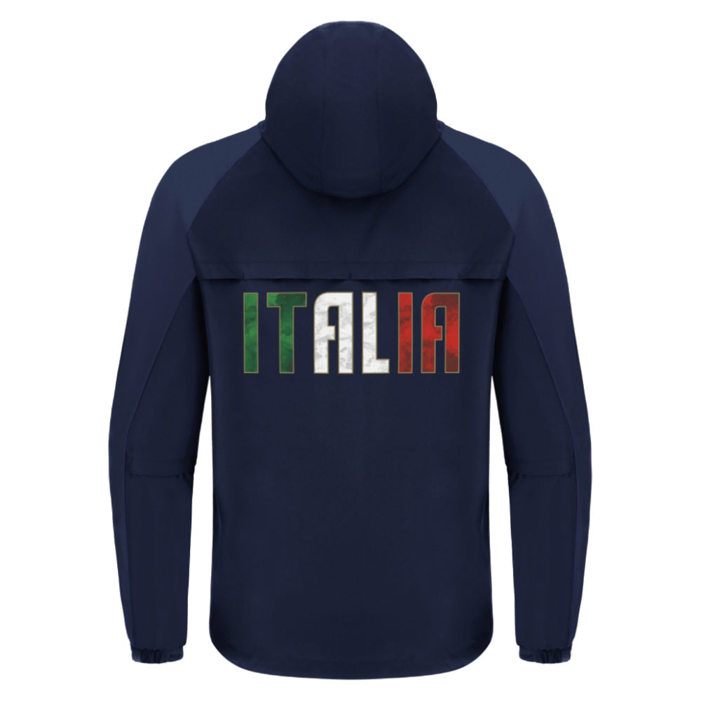 2025-2026 Italy FIR Rugby Rain Jacket (Navy) Product - Jackets Macron