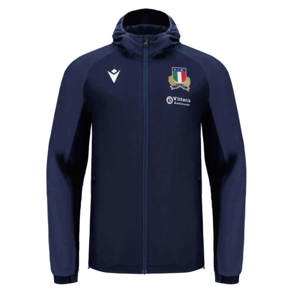 2025-2026 Italy FIR Rugby Rain Jacket (Navy) Product - Jackets Macron