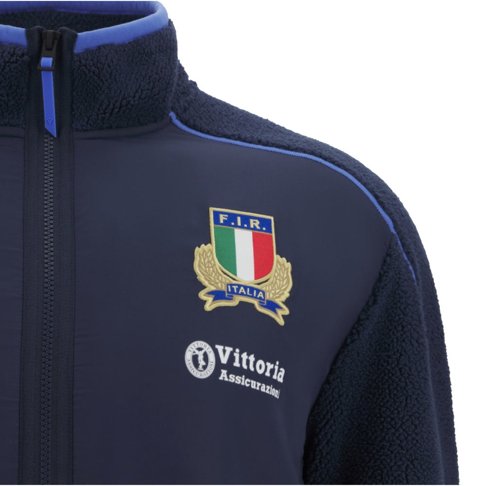 2025-2026 Italy FIR Rugby Ath Teddy Jacket (Navy) Product - Jackets Macron