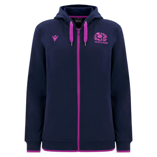 2025-2026 Scotland Rugby Travel Full Zip Hoody (Navy) - Womens Product - Hoodies Macron