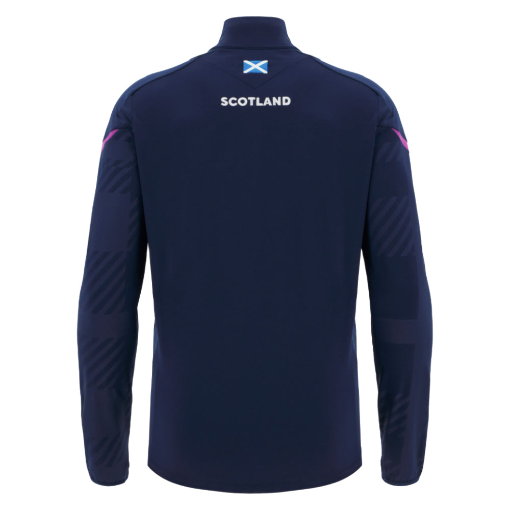 2025-2026 Scotland Rugby 1/4 Zip Training Top (Navy) Product - Training Tops Macron