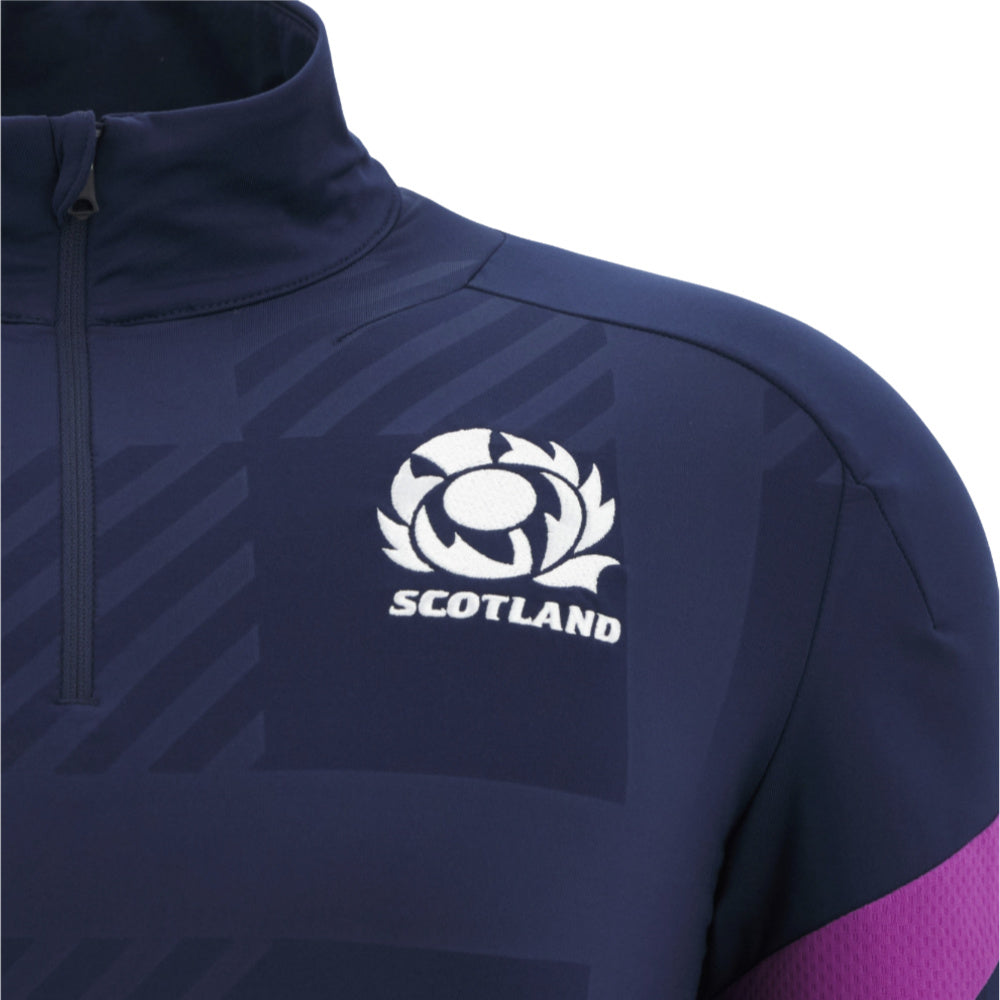 2025-2026 Scotland Rugby 1/4 Zip Training Top (Navy) Product - Training Tops Macron