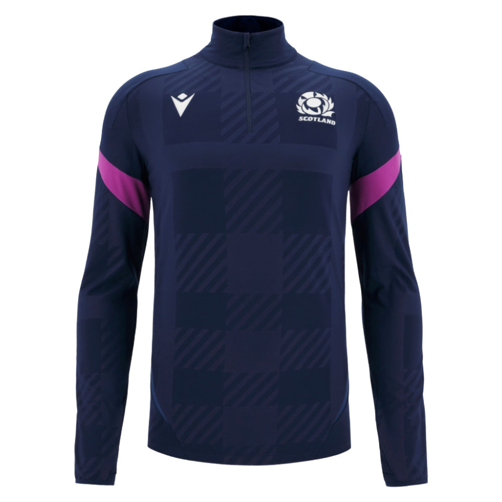 2025-2026 Scotland Rugby 1/4 Zip Training Top (Navy) Product - Training Tops Macron