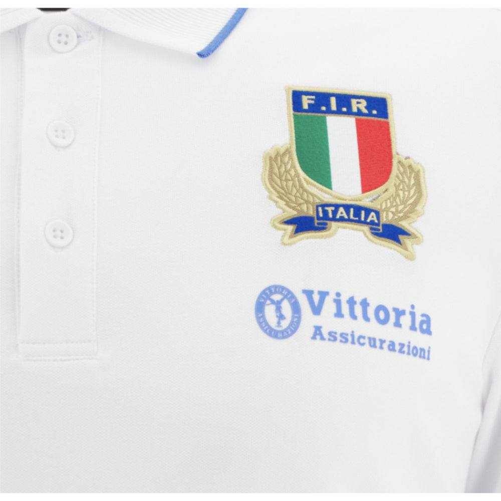 2025-2026 Italy FIR Rugby Cotton Polo Shirt (White) Product - Polo Shirts Macron