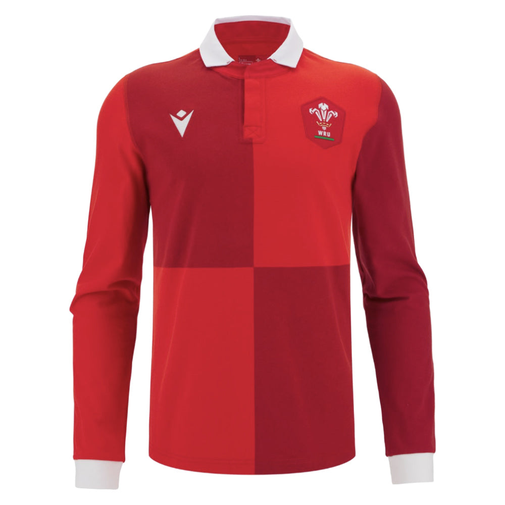 2025-2026 Wales Home Cotton LS Rugby Shirt Product - Football Shirts Macron
