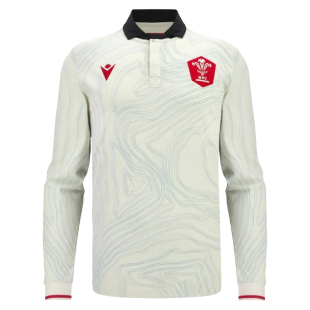 2025-2026 Wales WRU Rugby Away Cotton LS Shirt Product - Football Shirts Macron