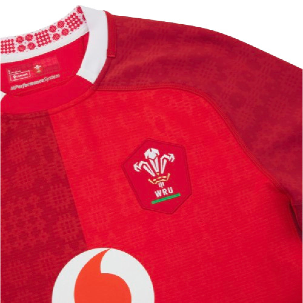 2025-2026 Wales WRU Home Slim Fit Rugby Shirt Product - Football Shirts Macron