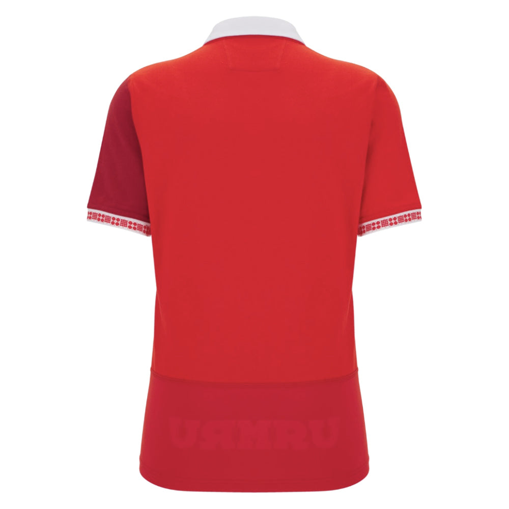 2025-2026 Wales WRU Home Cotton Rugby Shirt (Womens) (Your Name) Product - Hero Shirts Macron