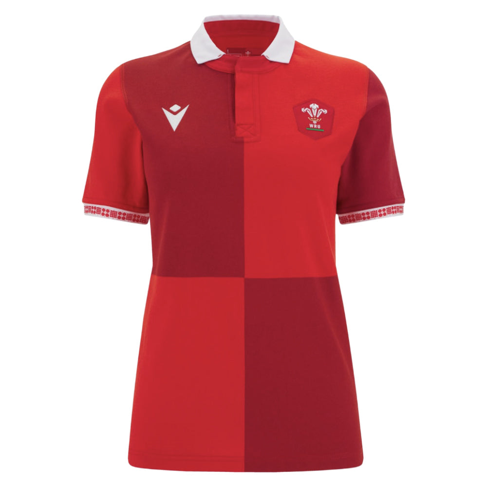 2025-2026 Wales WRU Home Cotton Rugby Shirt (Womens) Product - Football Shirts Macron