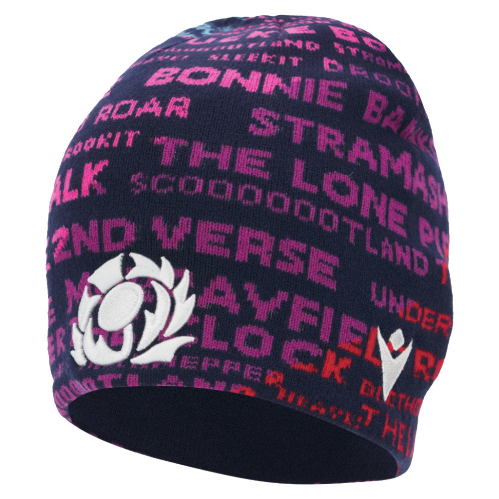 2025-2026 Scotland Rugby Skull Knit Beanie (Rainbow) Product - Hoodies Macron