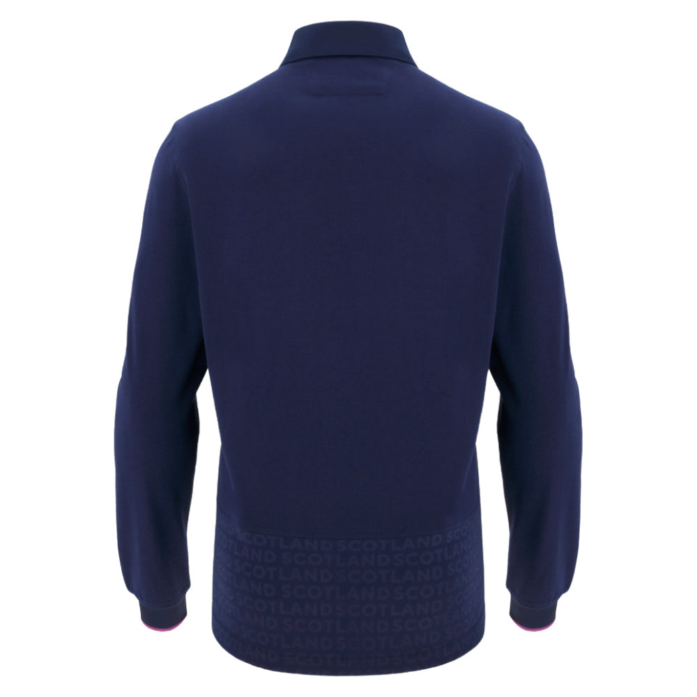 2025-2026 Scotland Rugby LS Cotton Home Shirt (Your Name) Product - Hero Shirts Macron