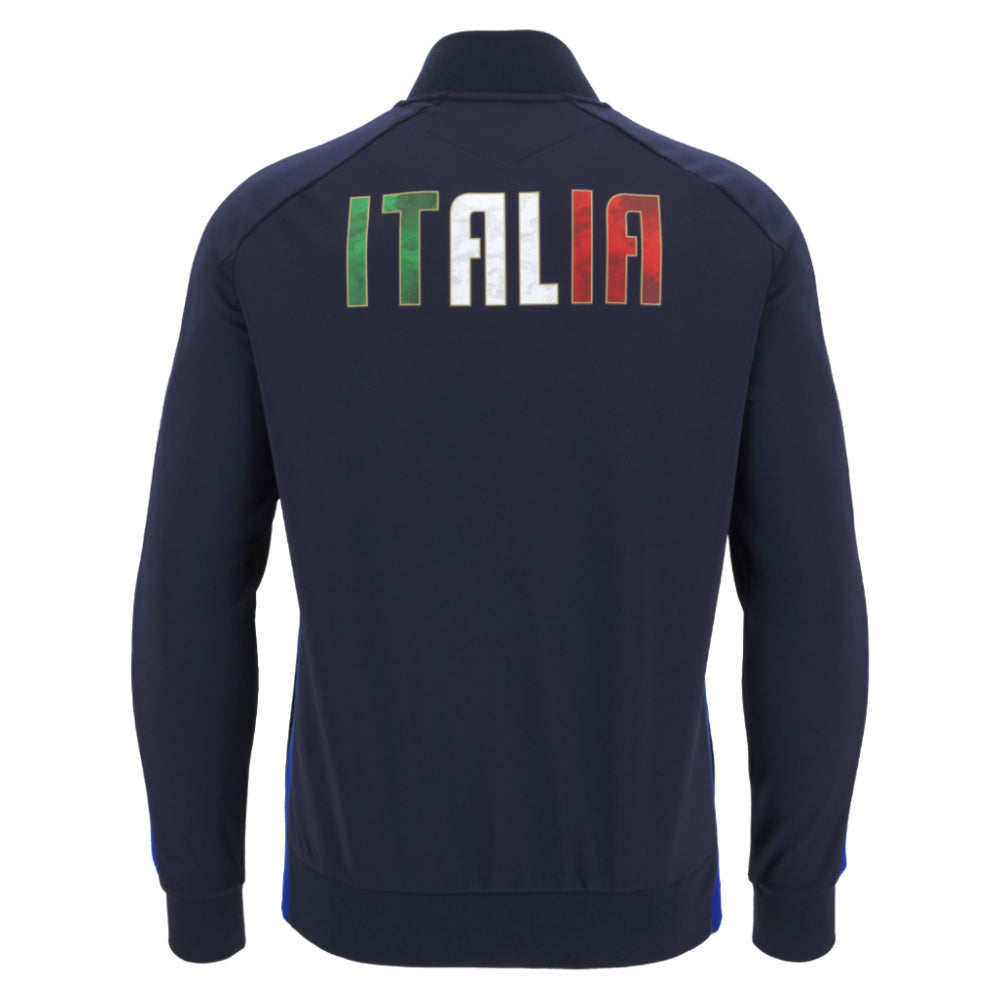 2025-2026 Italy Rugby Anthem Jacket (Navy) Product - Jackets Macron