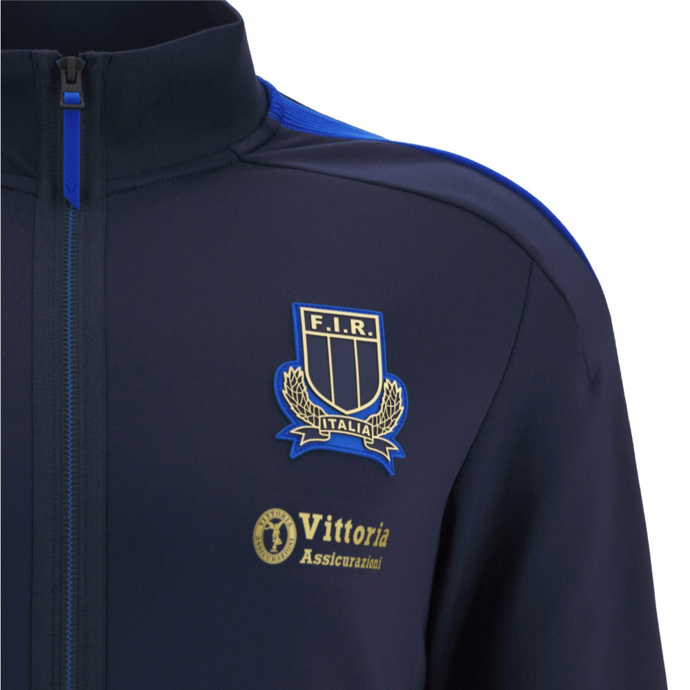 2025-2026 Italy Rugby Anthem Jacket (Navy) Product - Jackets Macron