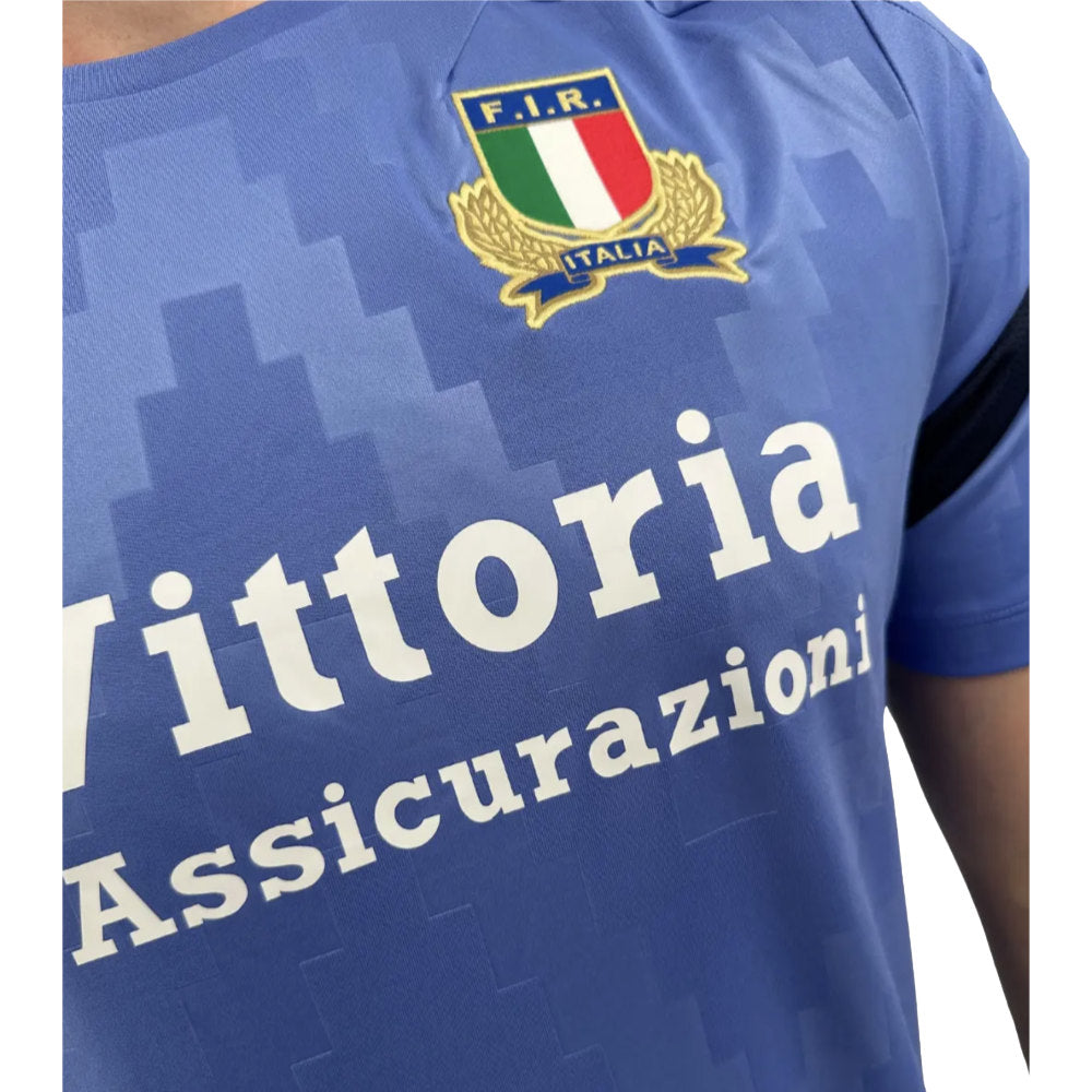 2025-2026 Italy Rugby Staff Training Shirt (Blue) Product - Training Shirts Macron