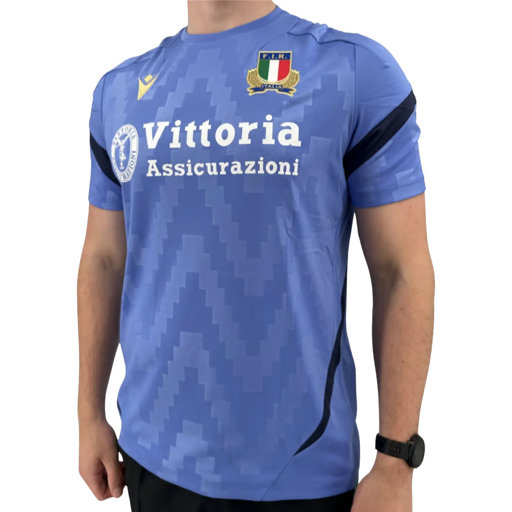 2025-2026 Italy Rugby Staff Training Shirt (Blue) (Your Name) Product - Hero Shirts Macron