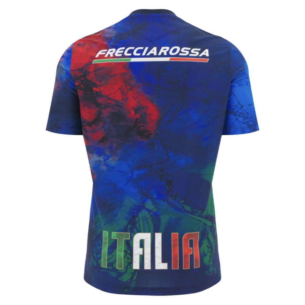2025-2026 Italy Rugby Training Shirt (Navy) (Your Name) Product - Hero Shirts Macron