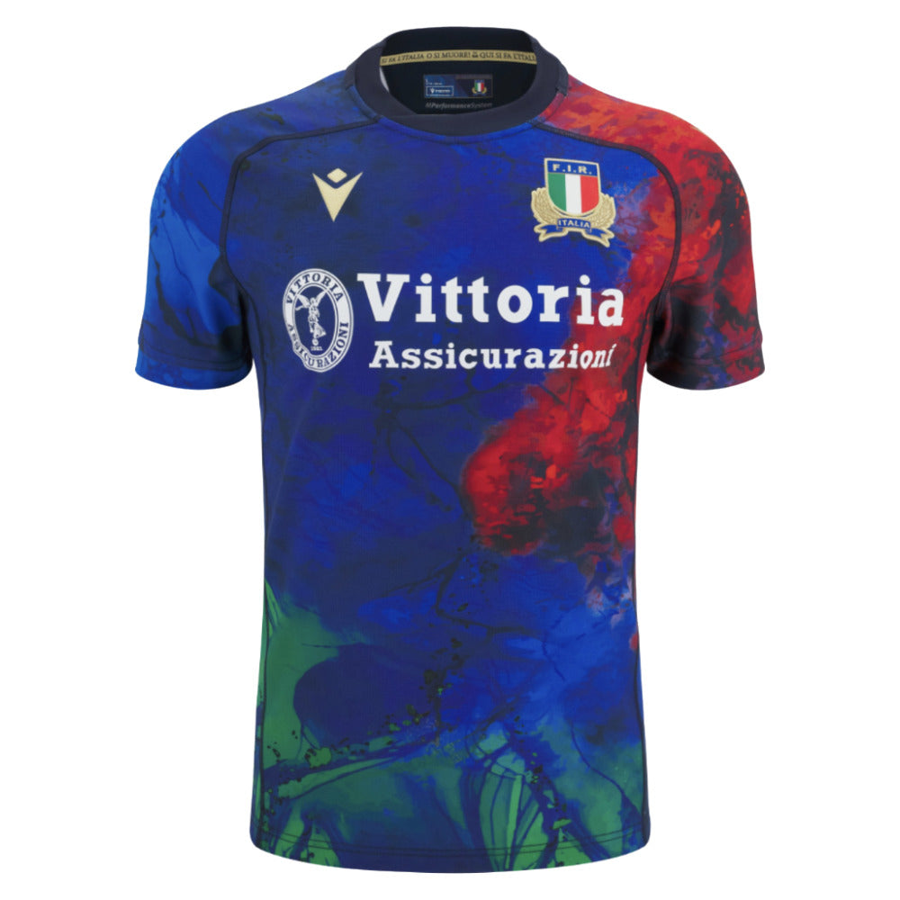 2025-2026 Italy FIR Rugby Training Jersey (Navy) Product - Training Shirts Macron
