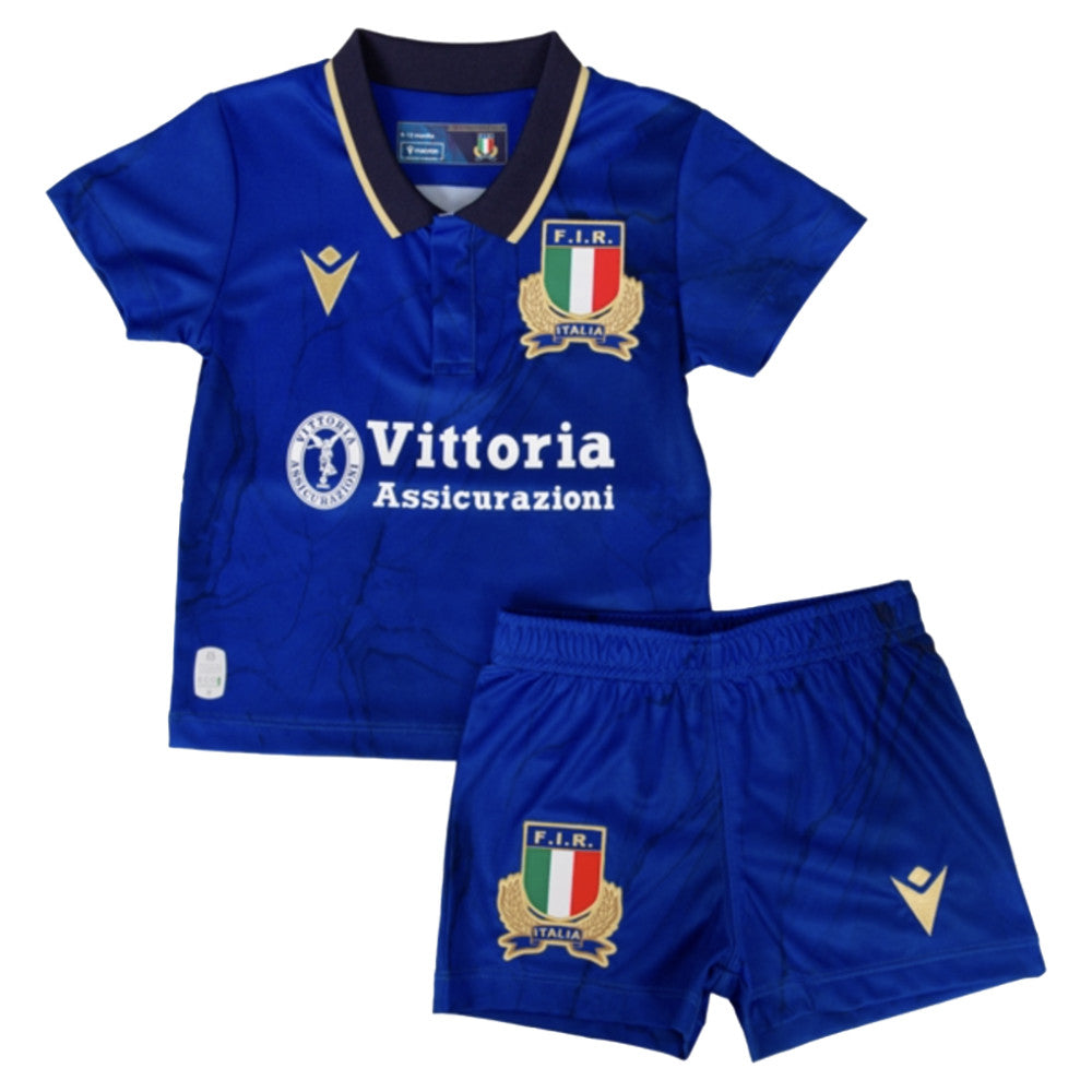 2025-2026 Italy Rugby FIR Home Mini Kit Product - Football Shirts Macron