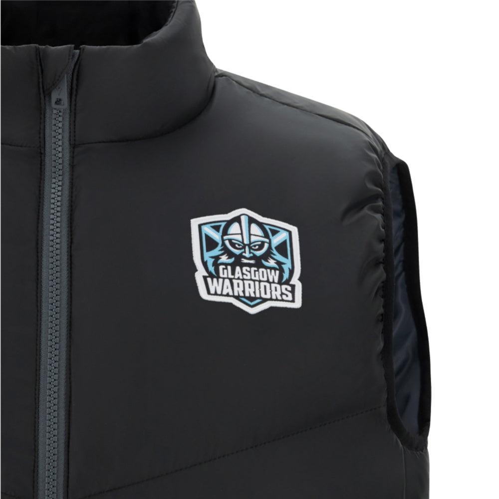 2025-2026 Glasgow Warriors Rugby Padded Gilet (Black) Product - Jackets Macron