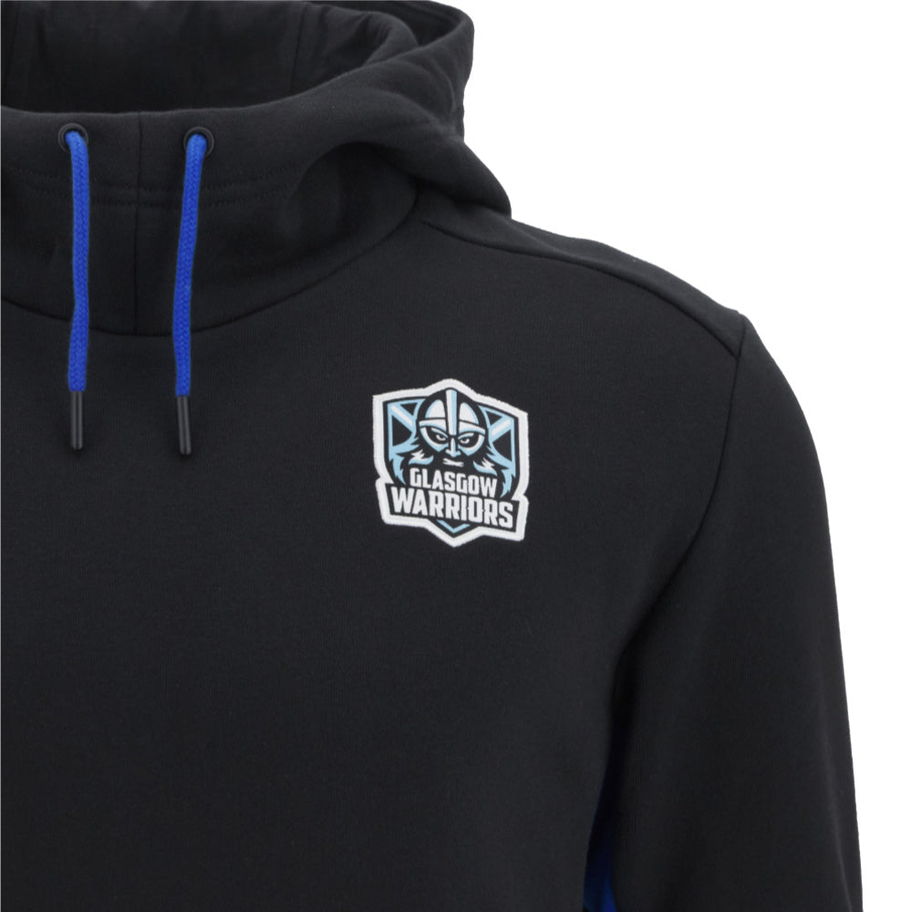 2025-2026 Glasgow Warriors Rugby Travel Hoody (Black) Product - Hoodies Macron