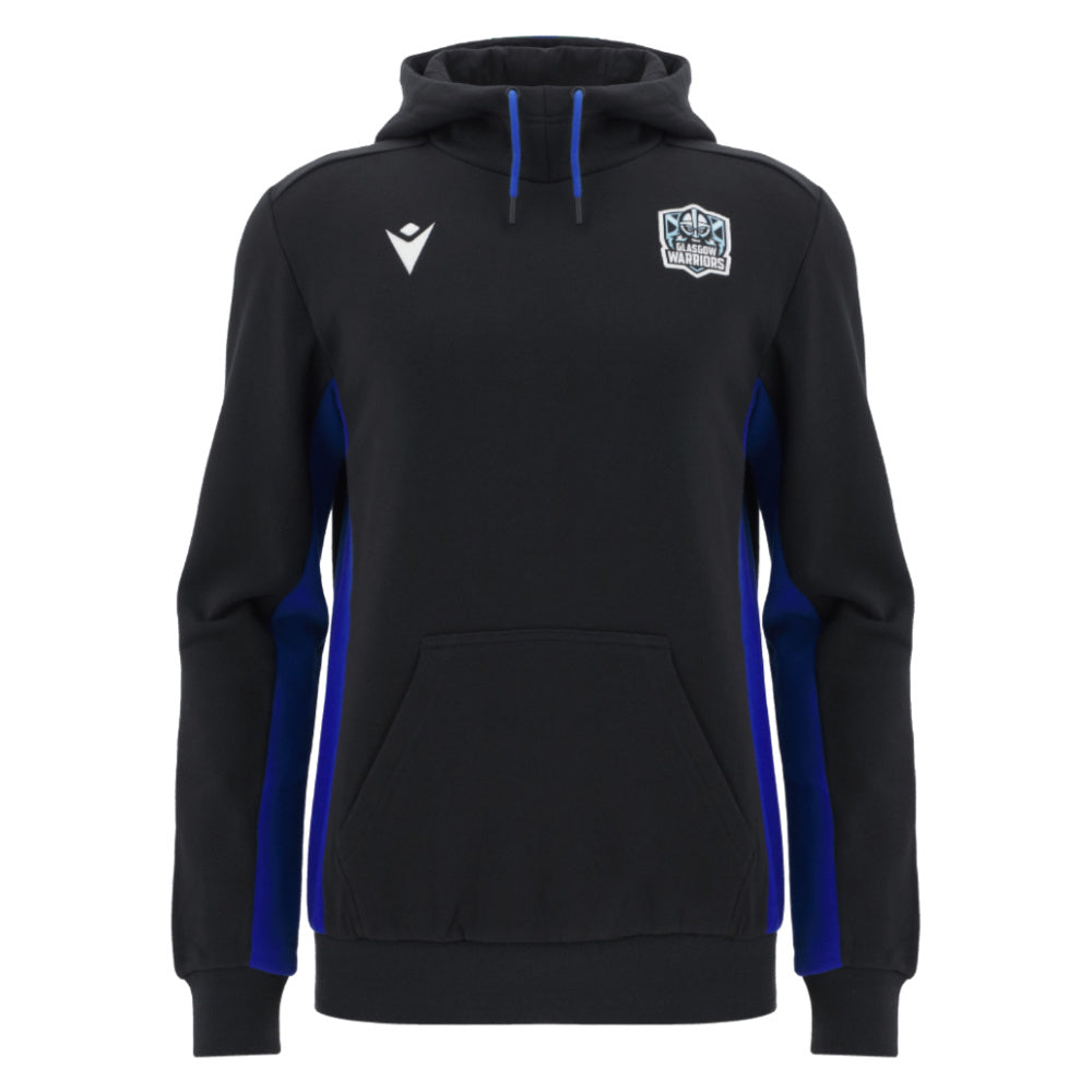 2025-2026 Glasgow Warriors Rugby Travel Hoody (Black) Product - Hoodies Macron