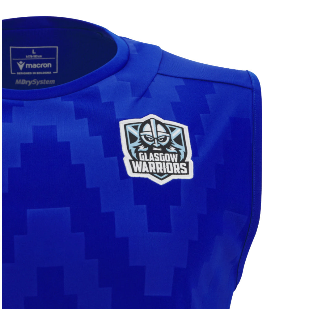 2025-2026 Glasgow Warriors Rugby Sleveless Shirt (Blue) Product - Sleeveless Macron