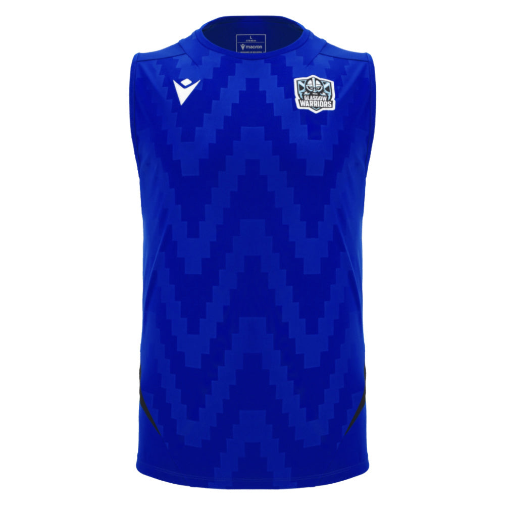 2025-2026 Glasgow Warriors Rugby Sleveless Shirt (Blue) Product - Sleeveless Macron