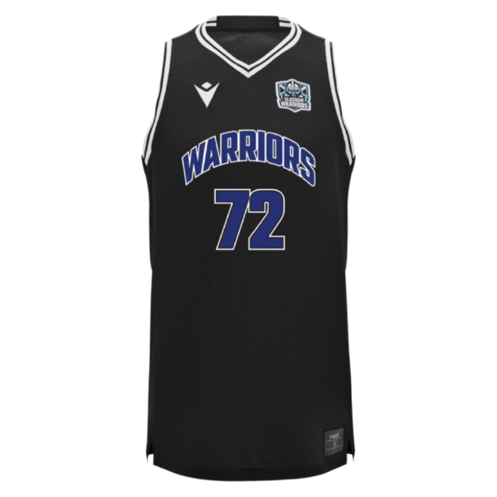 2025-2026 Glasgow Warriors Basketball Singlet (Black) Product - Sleeveless Macron