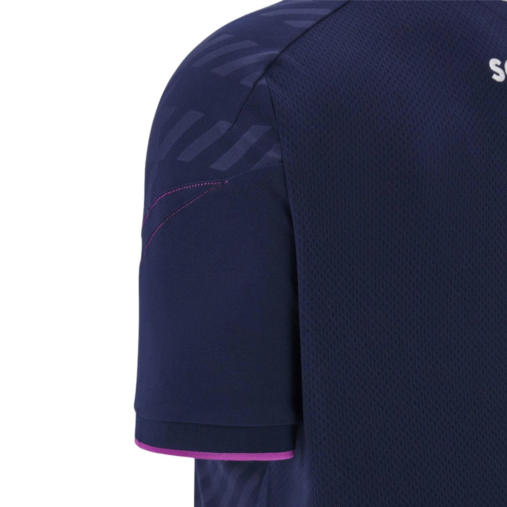 2025-2026 Scotland Rugby Travel Polo Shirt (Navy) - Kids Product - Polo Shirts Macron