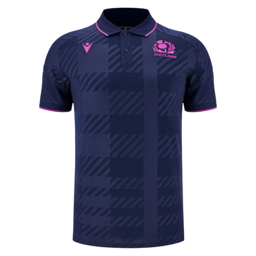 2025-2026 Scotland Rugby Travel Polo Shirt (Navy) - Kids Product - Polo Shirts Macron