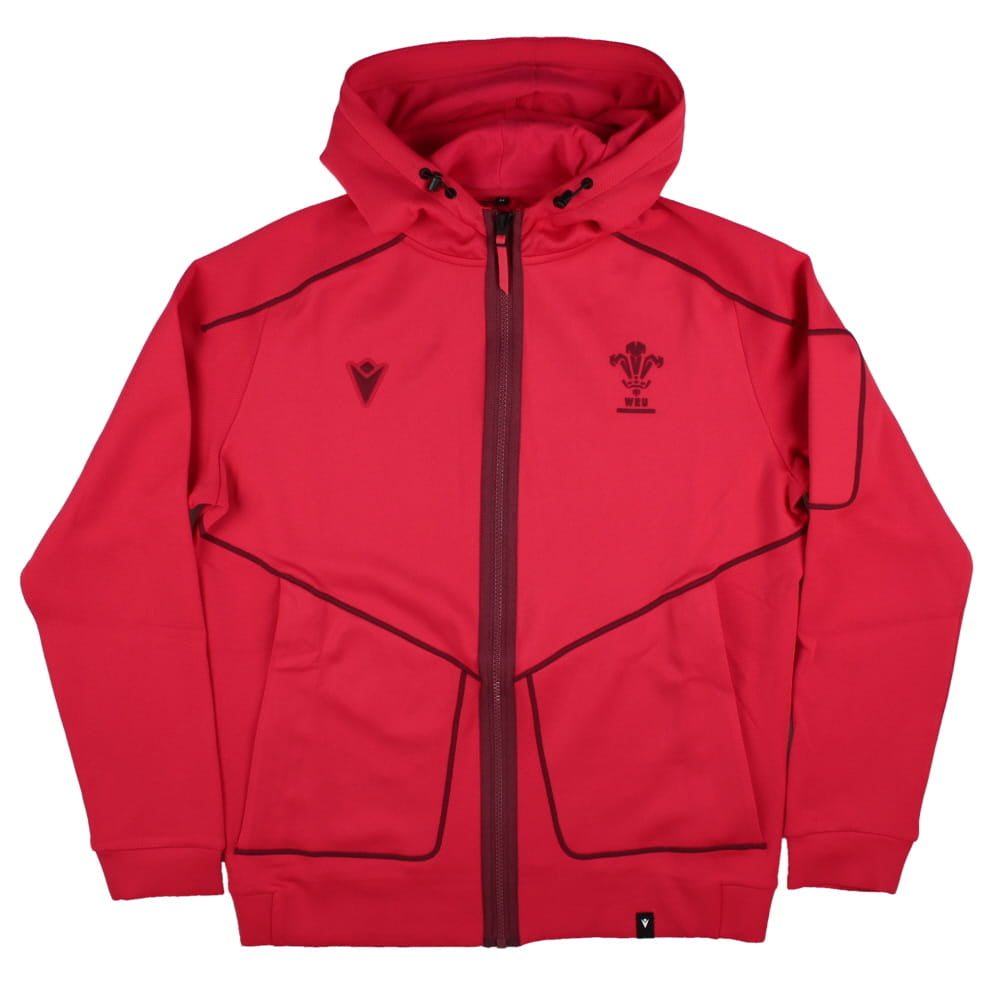 2025-2026 Wales WRU Ath Travel Tech Hoody (Red) Product - Hoodies Macron