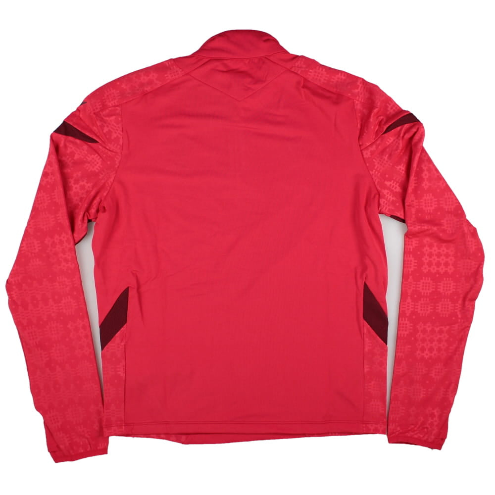 2025-2026 Wales WRU Training Player 1/4 Zip Top (Red) - Kids Product - Training Tops Macron