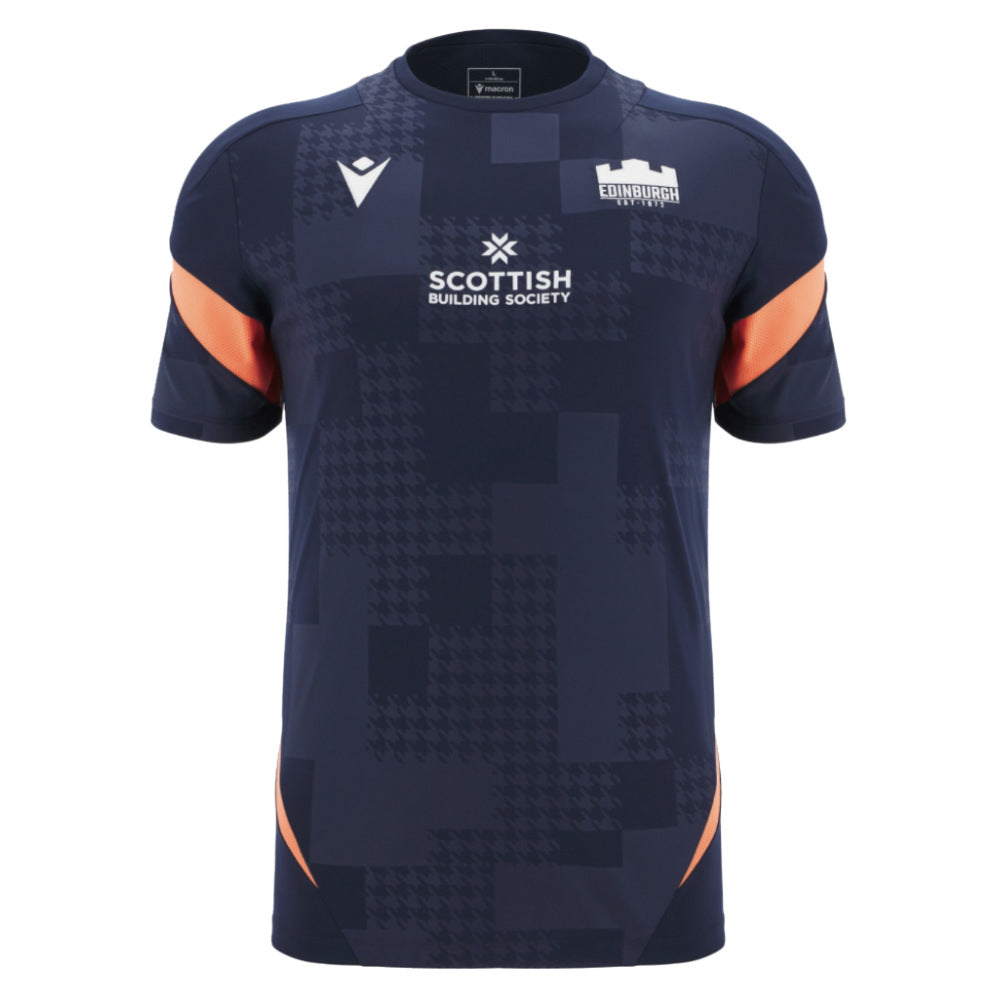 2025-2026 Edinburgh Rugby Training Poly Shirt (Navy) (Your Name) Product - Hero Shirts Macron