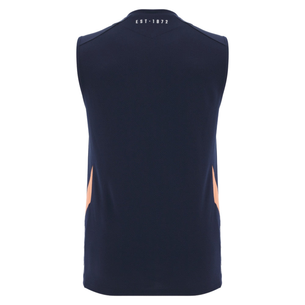 2025-2026 Edinburgh Rugby Sleeveless Shirt (Navy) (Your Name) Product - Hero Shirts Macron
