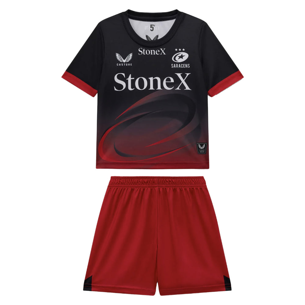 2025-2026 Saracens Home Rugby Infant Kit (Your Name) Product - Hero Shirts Castore
