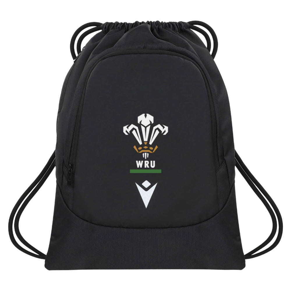 2025-2026 Wales WRU Rugby Ath Gymsack (Black) Product - Bags Macron
