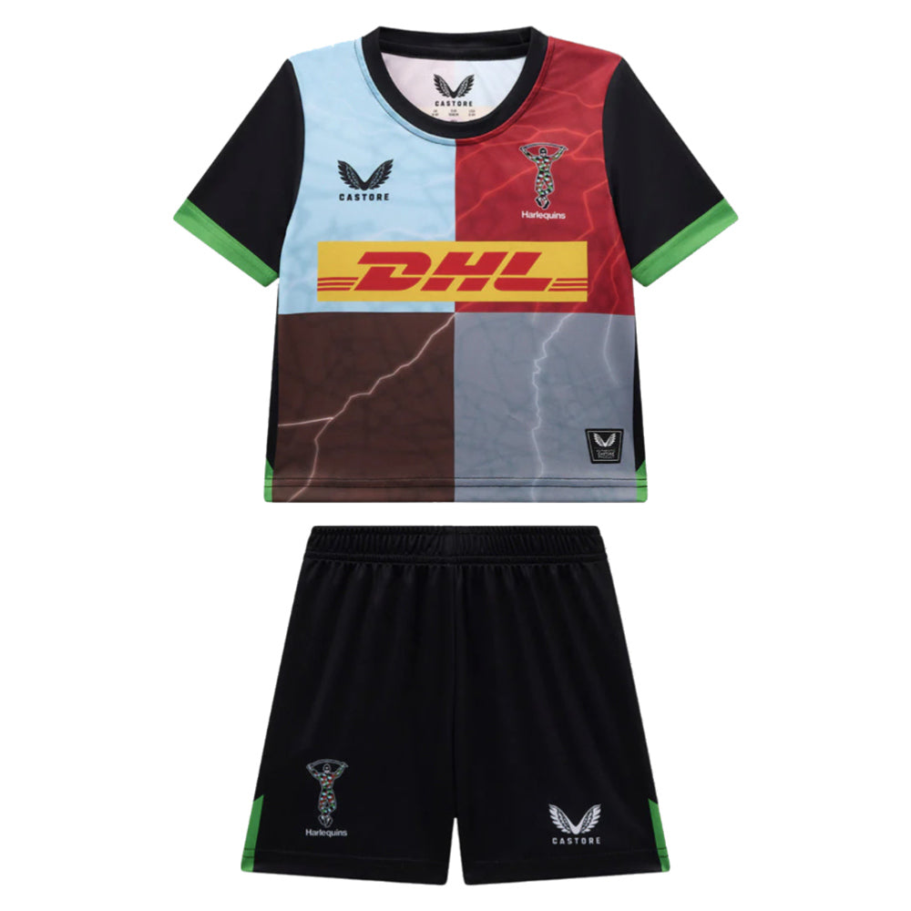 2025-2026 Harlequins Home Rugby Infant Kit (Your Name) Product - Hero Shirts Castore
