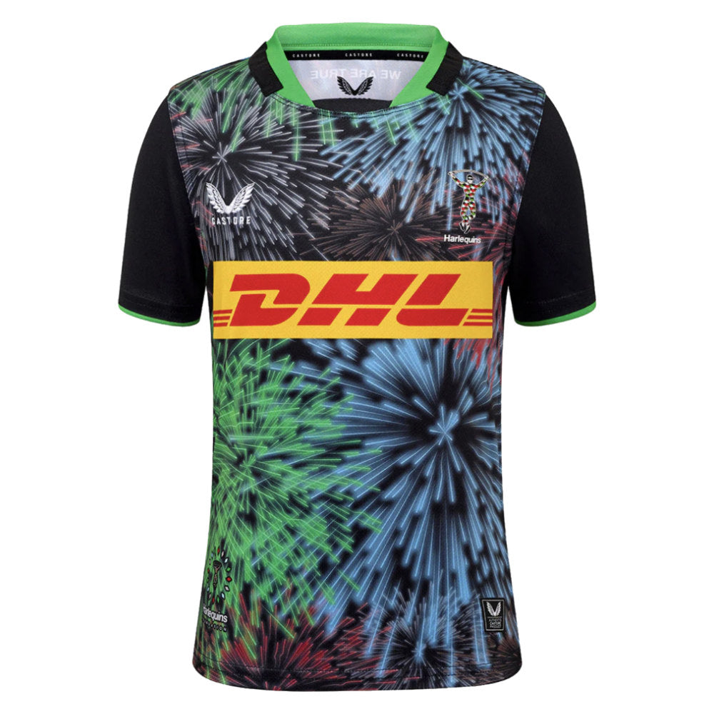 2025-2026 Harlequins Third Rugby Shirt (Kids) (Your Name) Product - Hero Shirts Castore