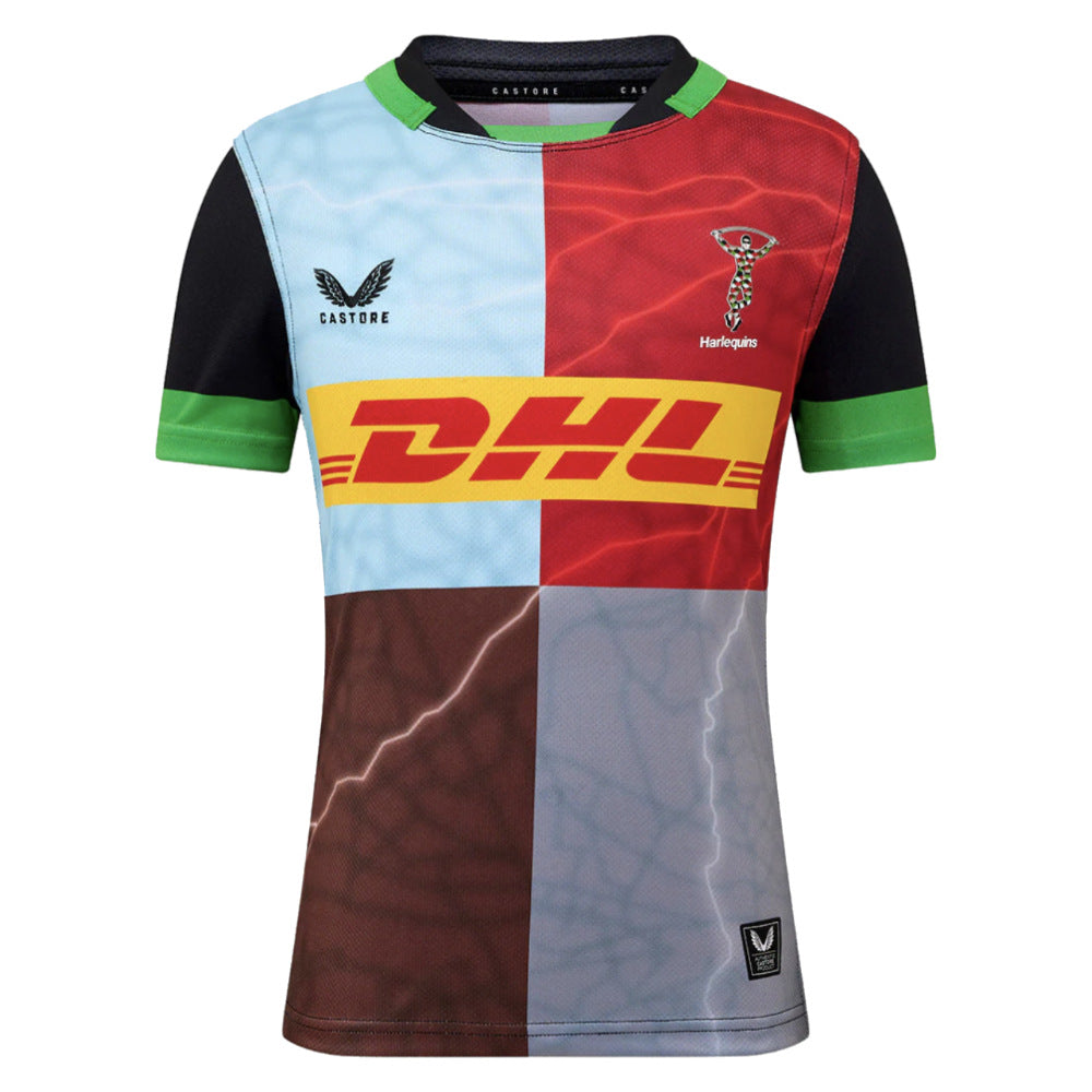 2025-2026 Harlequins Home Rugby Shirt (Kids) (Your Name) Product - Hero Shirts Castore